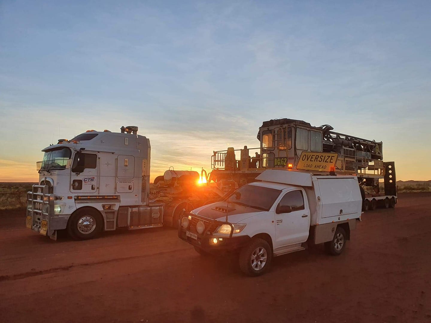 Pink locomotive oversize road transport