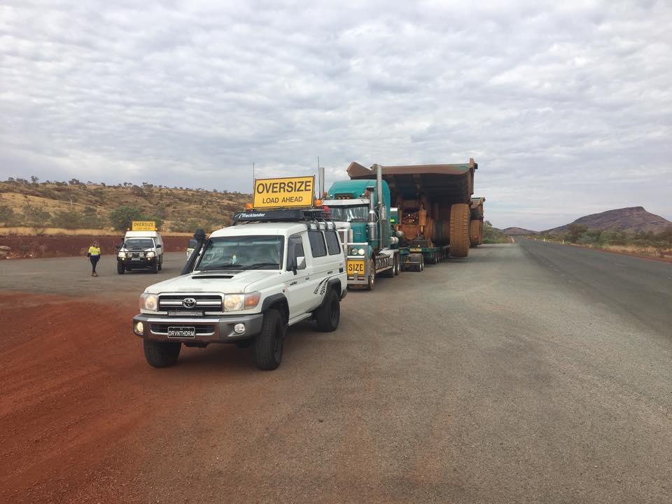 Industrial equipment transport escort