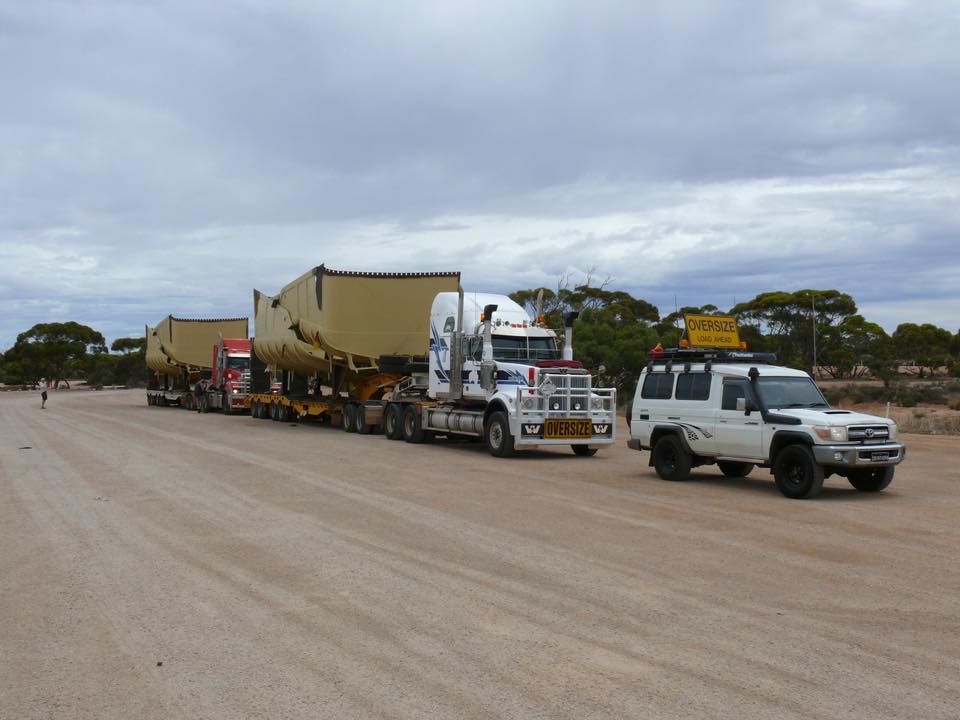 Pilot escort sunset outback WA
