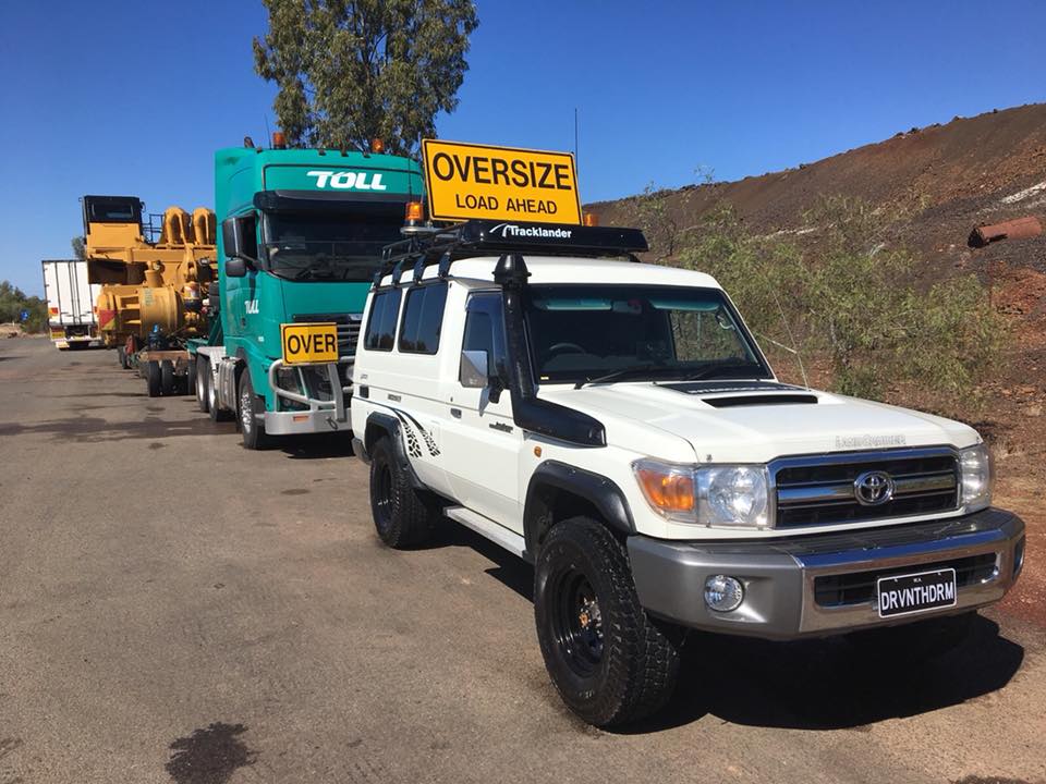 Oversize load convoy, WA outback